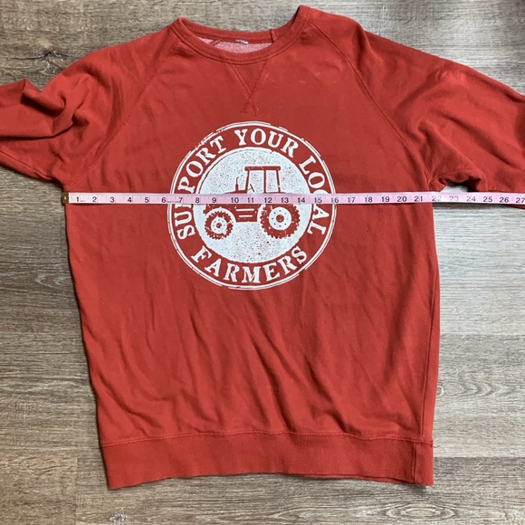 Support Your Local Farmers Red Crewneck Sweatshirt - Picture 4 of 5